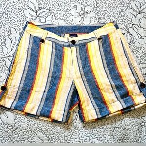 PATAGONIA Island Hemp Baggies Striped Rolled Cuff Lightweight Shorts Womens 2